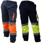  VIZWELL Spodnie robocze odblaskowe pomarańczowe VWTC17 r.3XL