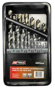 Wiertła do metalu AW TOOLS AW41204 19szt 1,0-10mm