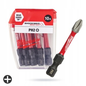 MILWAUKEE Bity Ph2 x 50mm udarowe 10 sztuk 4932430855
