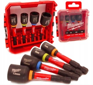 Milwaukee Zestaw nasadek udarowych magnetycznych 4szt 4932492445
