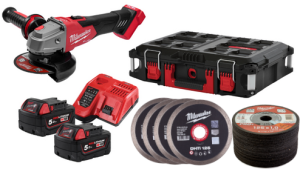 Milwaukee Zestaw szlifierka kątowa + tarcze M18 FSAG125XB100P-502P 4933498241