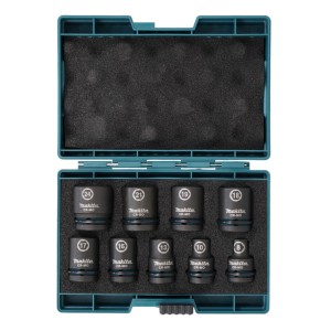 Makita E-16564 Zestaw sześciokątnych nasadek udarowych czarnych 8-24mm 1/2" CR-MO 9 sztuk